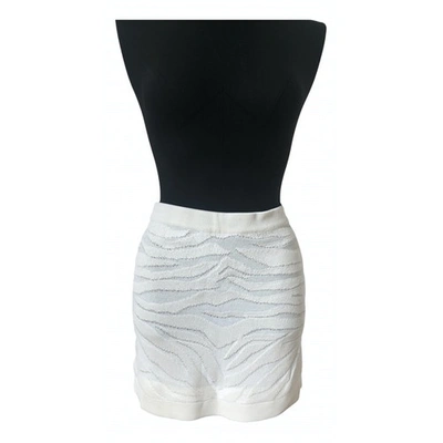 Pre-owned Balmain Mini Skirt In White