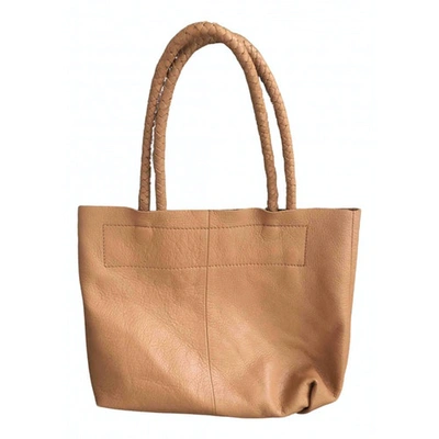 Pre-owned Maje Camel Leather Handbag
