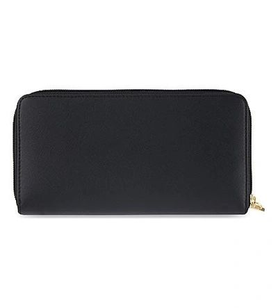 Shop Vivienne Westwood Saffiano Leather Zip-around Wallet In Nero