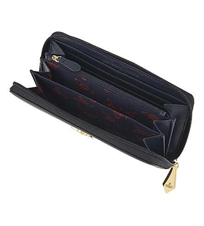 Shop Vivienne Westwood Saffiano Leather Zip-around Wallet In Nero