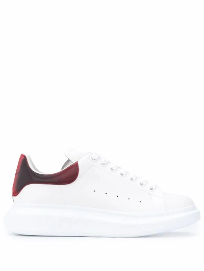 Shop Alexander Mcqueen Men's White Leather Sneakers