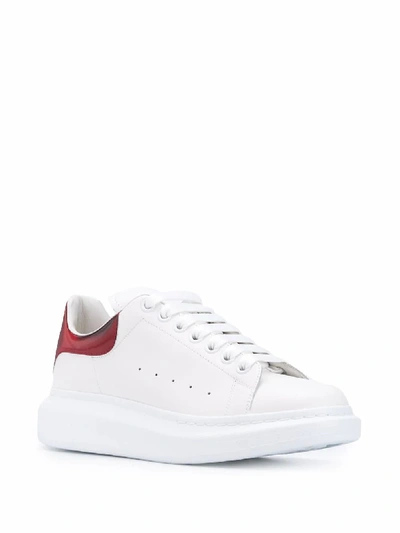 Shop Alexander Mcqueen Men's White Leather Sneakers