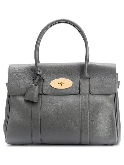 Shop Mulberry Bayswater Heritage Small Tote In Grey