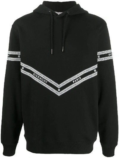 Shop Givenchy Chain Print Hoodie In Black