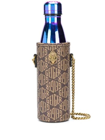 Shop Kurt Geiger The Quench Logo-print Bottle Holder In Brown