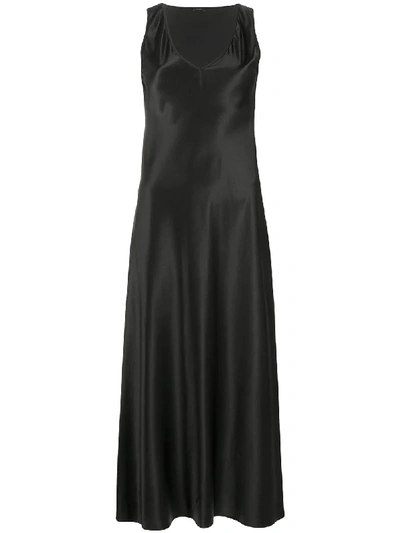 Shop Joseph Sleeveless Silk Midi Dress In Black