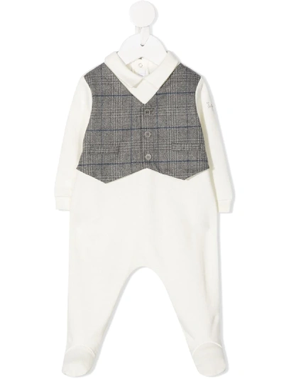 Shop Il Gufo Waistcoat-effect Babygrown In White