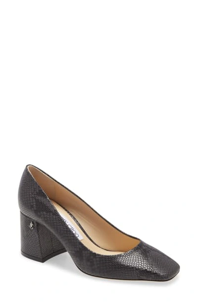 Jimmy Choo Dianne Snake Embossed Square Toe Pump In Dusk