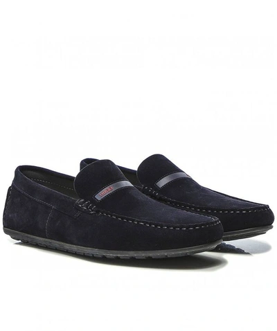 Hugo Boss Boss Suede Dandy Mocc Sd2 Moccasins Colour: Navy In Blue |  ModeSens