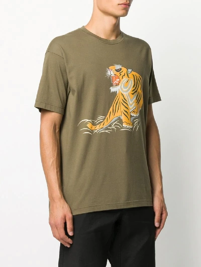 Shop Aspesi Tiger Print T-shirt In Green