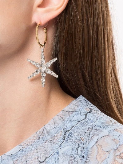 Shop Jennifer Behr Crystal-embellished Hoop Earrings In Silver