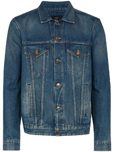 Shop Alanui Embroidered Denim Jacket In Blue