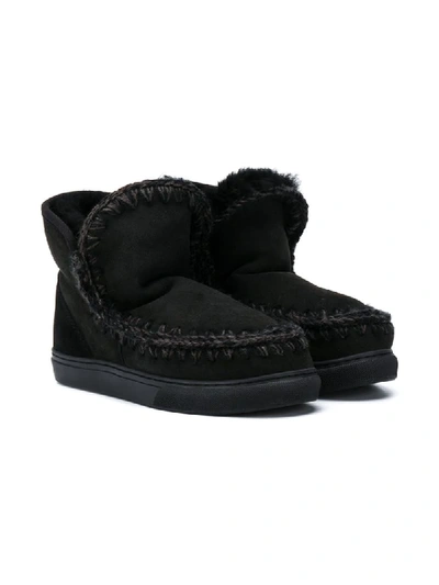 Shop Mou Teen Eskimo Ankle Boots In Black