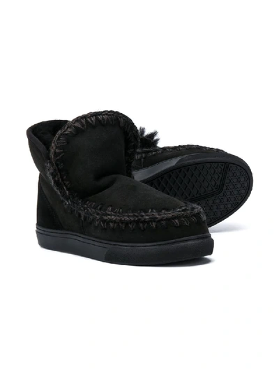 Shop Mou Teen Eskimo Ankle Boots In Black