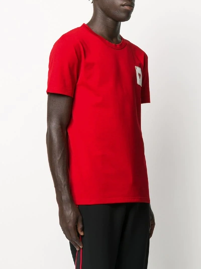 Shop Alexander Mcqueen Logo Ace Patch T-shirt In Red
