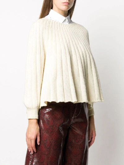 Pre-owned Comme Des Garçons 1990s Pleated Jumper In Neutrals