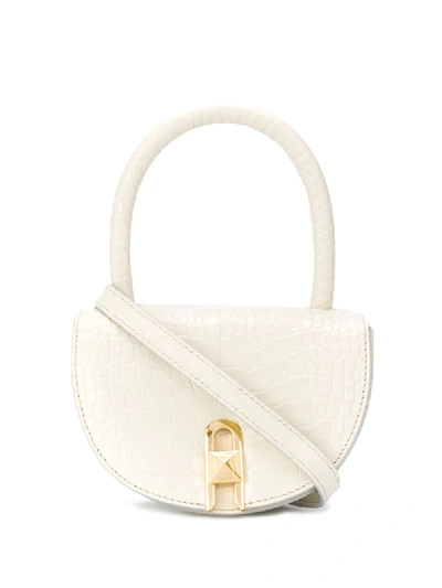 Shop Salar Winnie Crocodile-effect Tote In Neutrals