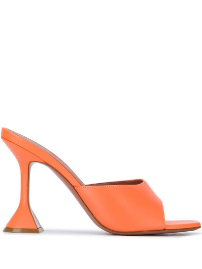 Shop Amina Muaddi Lupita Mules In Orange