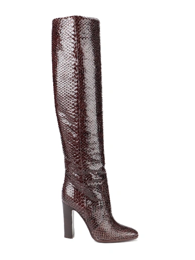 Shop Dolce & Gabbana Python Boots In Cioccolato