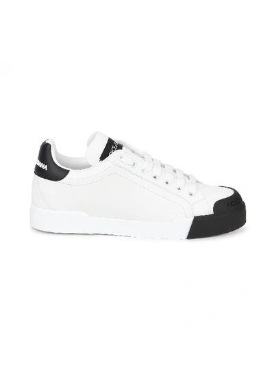 Shop Dolce & Gabbana Portofino Low-top Sneakers In Bianco/nero