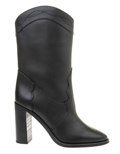 Shop Saint Laurent Kate Ankle Boot In Black Smooth Leather