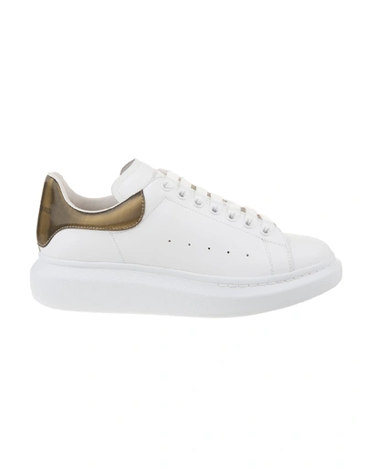 Shop Alexander Mcqueen Oversized Low-top Sneakers In White/gold