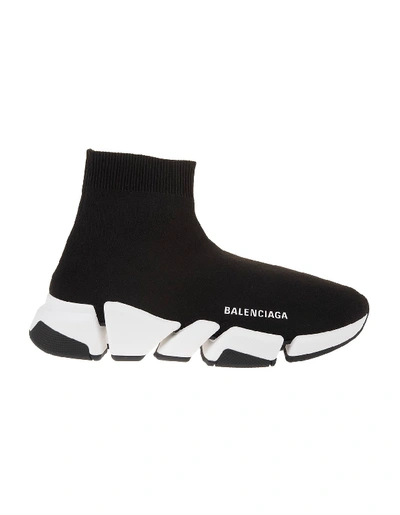 Shop Balenciaga Speed.2 Sock-style Sneakers In Black/white/black