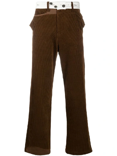 Shop Ader Error Corduroy Straight-leg Trousers In Brown