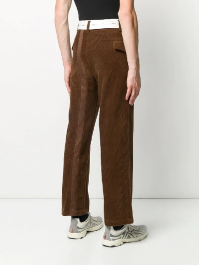 Shop Ader Error Corduroy Straight-leg Trousers In Brown