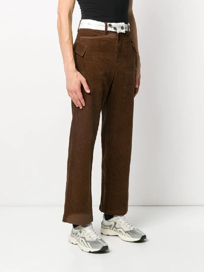 Shop Ader Error Corduroy Straight-leg Trousers In Brown