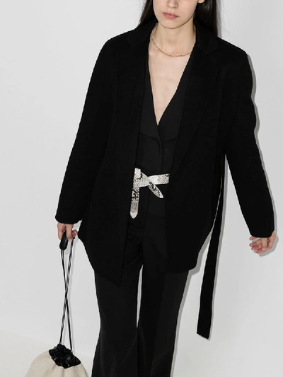 Joseph Womens Black Cenda Double-faced Wool And Cashmere-blend Coat In Black
