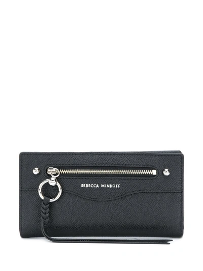 Shop Rebecca Minkoff Gabby Textured-effect Wallet In Black