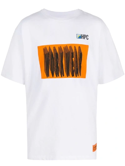 Shop Heron Preston Oversized Graphic T-shirt In White