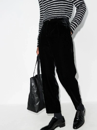 Shop Saint Laurent Straight-leg Corduroy Trousers In Black