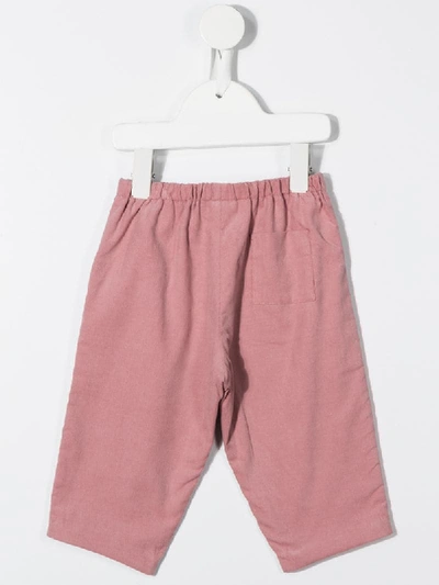 Shop Bonpoint Elasticated-waist Cotton Chinos In Pink