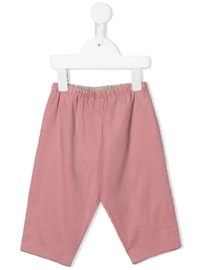 Shop Bonpoint Elasticated-waist Cotton Chinos In Pink