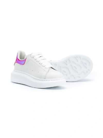 Shop Alexander Mcqueen Contrast Counter Sneakers In White