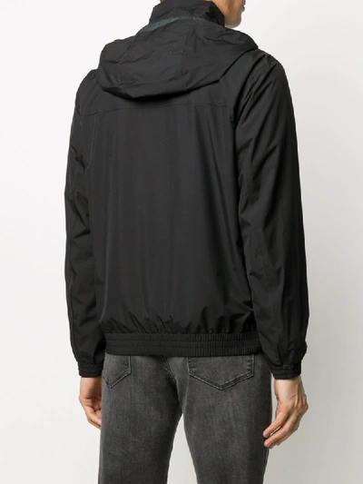 Shop Z Zegna Hooded Bomber Jacket In Black