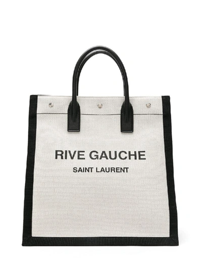 Shop Saint Laurent Rive Gauche N/s Tote Bag In Neutrals