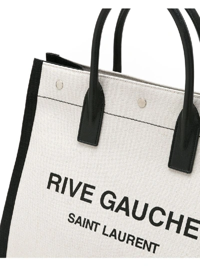 Shop Saint Laurent Rive Gauche N/s Tote Bag In Neutrals