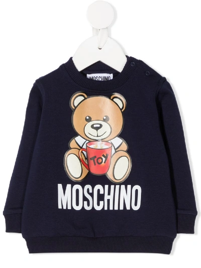 Shop Moschino Toy Bear Sweatshirt In Blue