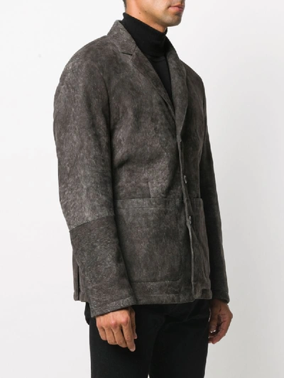 Shop Ajmone Single-breasted Coat In Grey
