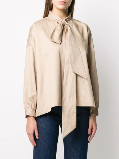 Shop Jejia Bow Detail Blouse In Brown