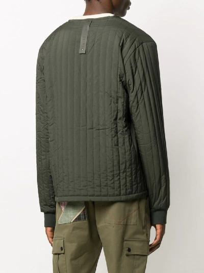 Shop Rains Liner Vertical Quilted Jacket In Green