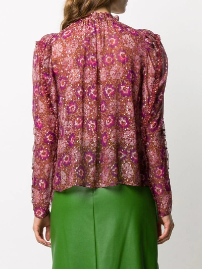 Shop Ulla Johnson Long-sleeve Ruffle Blouse In Pink