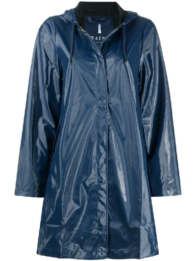 Shop Rains A-line Mid-length Raincoat In Blue