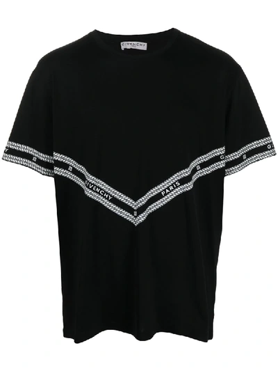 Shop Givenchy Chain Logo-print T-shirt In Black