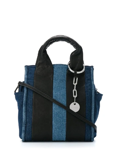 Shop Diesel Denim Colour-block Cross Body Bag In Blue