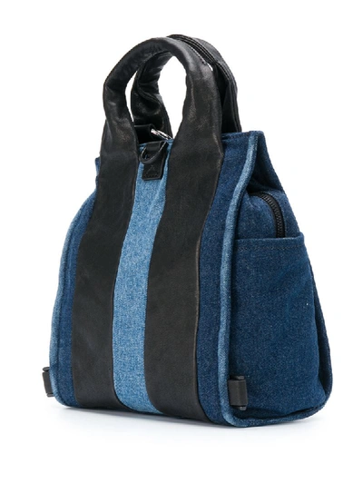 Shop Diesel Denim Colour-block Cross Body Bag In Blue