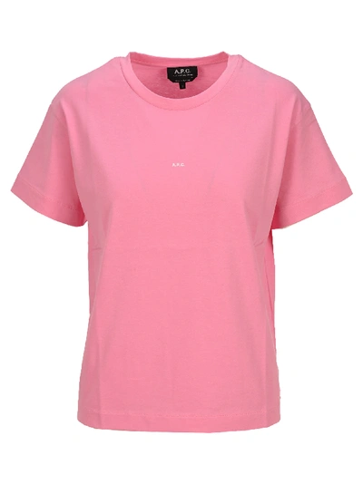 Shop Apc A.p.c. Micro Logo T-shirt In Bright Pink